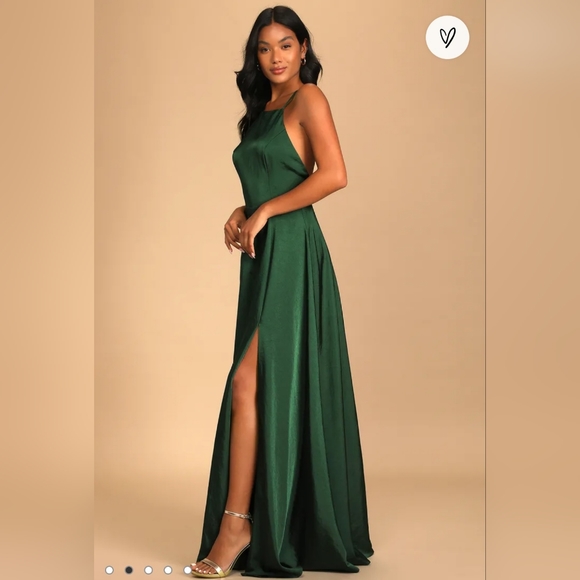 Green long dress - Picture 2 of 5